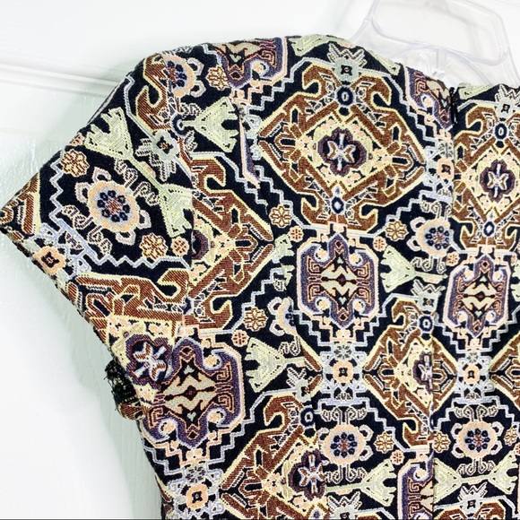 Zara TRF Tapestry Short Sleeve Mini Dress Women’s S - Picture 5 of 7
